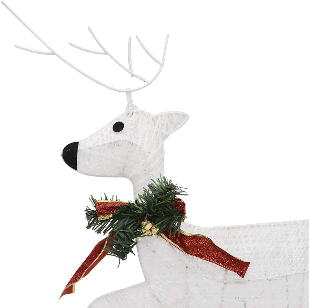 Reindeer & Sleigh Christmas Decoration 60 Leds Outdoor White Holiday Decor Lights image number 5