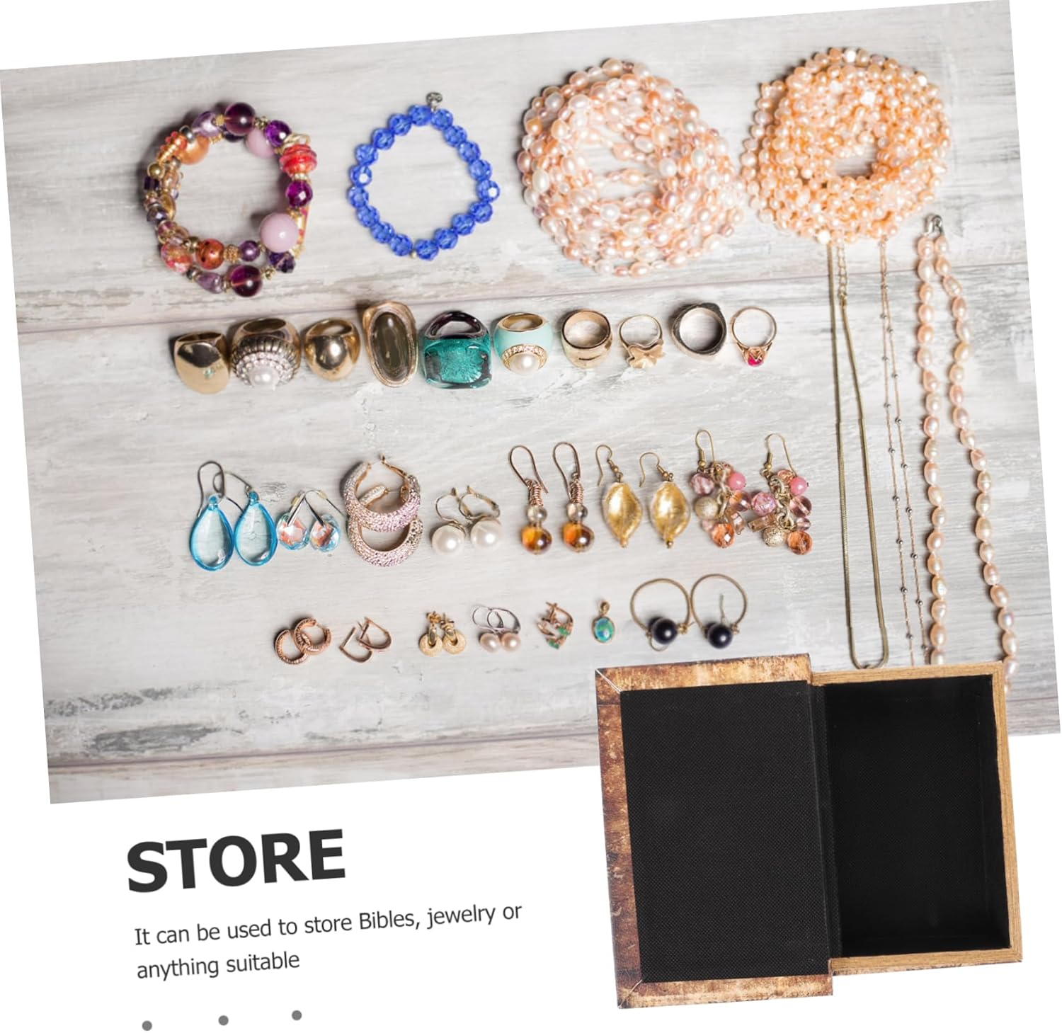 Vintage Book Shaped Box Faux Bible Storage Case Simulation Table Ornaments Imitated Prop for Decor