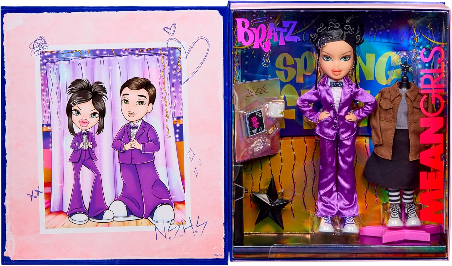 Bratz X Mean Girls Spring Fling Doll Janis &ndash; Collectable Fashion Doll with 2 Outfits, Purple Tuxedo, and Movie-Inspired Accessories image number 2
