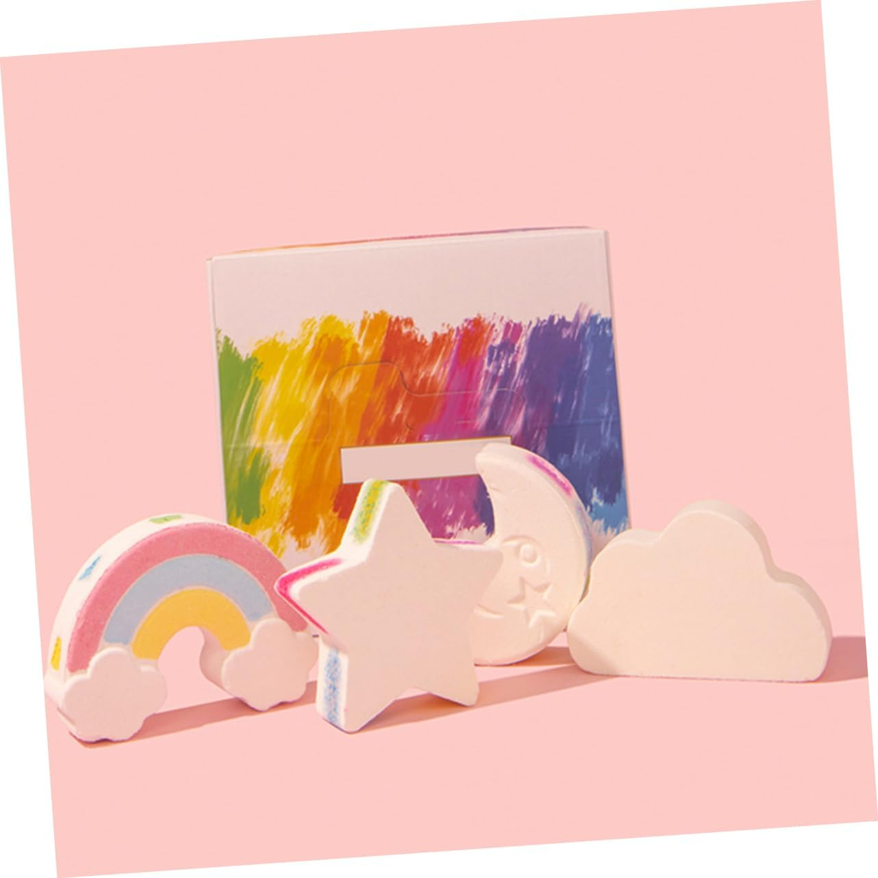 UTHCLO 4Pcs Rainbow Bathing Salt Aromatherapy Shower Salt for Relaxing Bath Portable for Travel Charms Soothing Fragrance