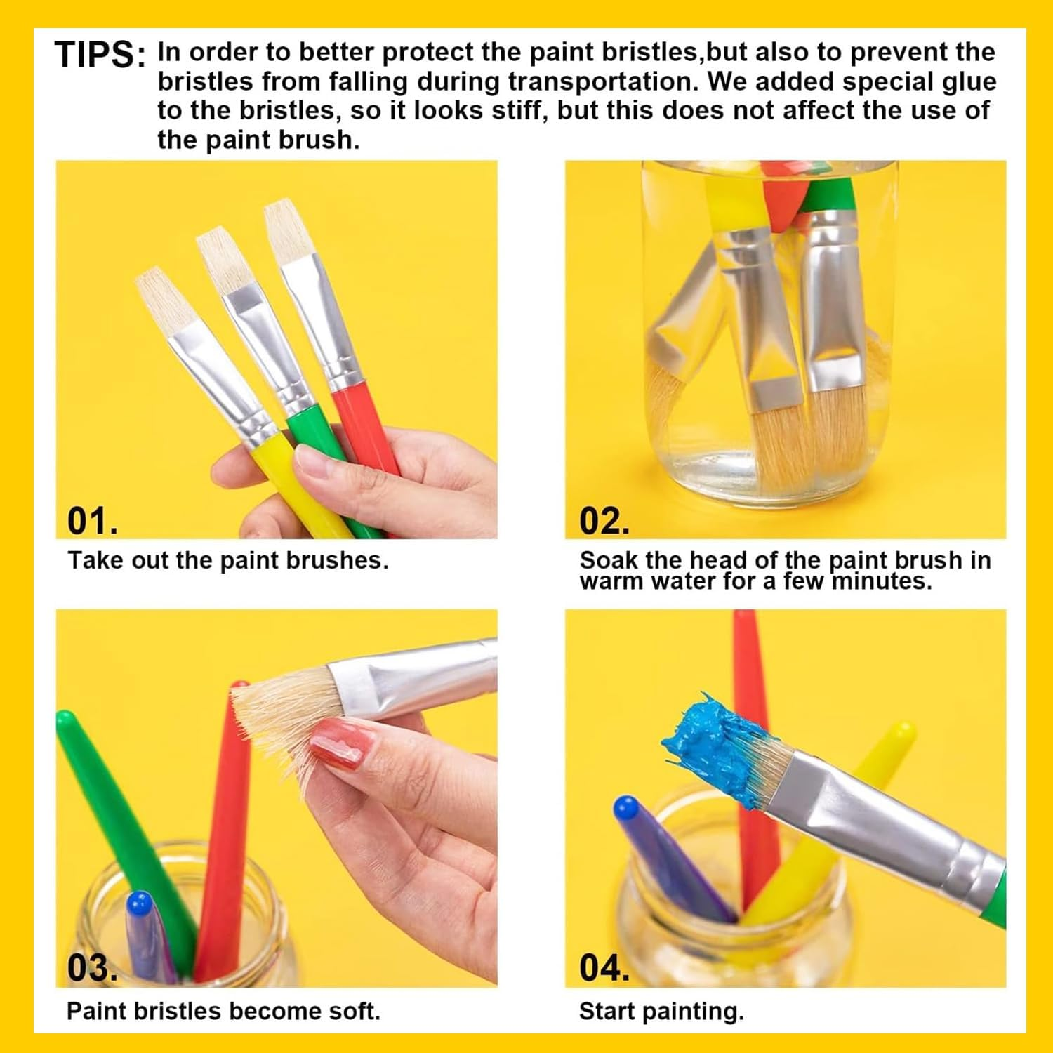 Xinghonyac 16 Pcs Paint Brushes for Kids, round and Flat Preschool Brushes for Washable and Acrylic Paint image number 5