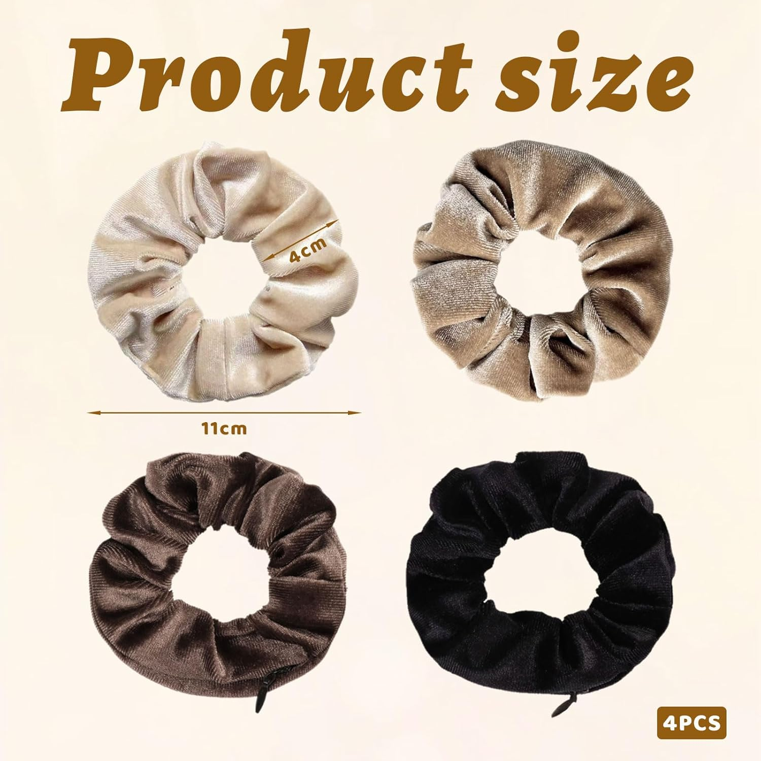 Xanthelle Hair Scrunchie with Zip, Travel Gadget & Holiday Must Have for Women, Velvet Scrunchie with Secret Compartment as Money Hiding Place for Beach & Valuables image number 1