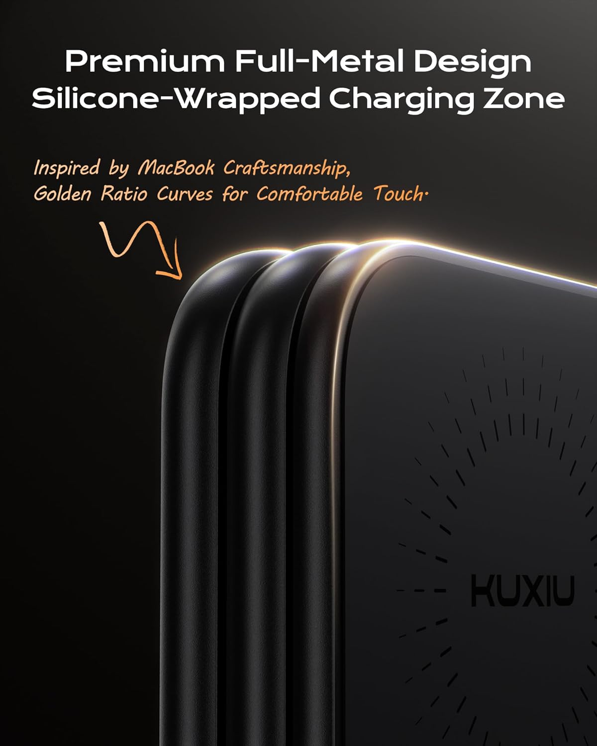 KU XIU X40 Turbo Qi2 25W Magnetic Wireless Charger, Foldable 3-In-1 Wireless Charging Station for Iphone 17/16/15/14/13/12, 5W for Apple Watch & Airpods, Aluminum Alloy Design, 45W Adapter Included