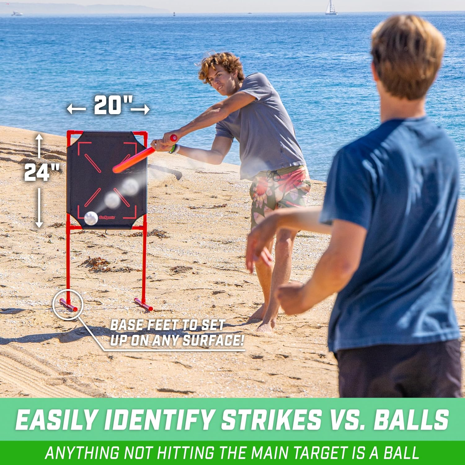 Gosports Lotball AIR Backyard Baseball Bat, Ball and Strike Zone Set - Plastic Baseball Game for Kids image number 4