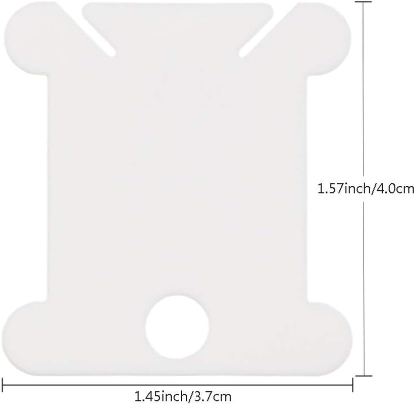 Plastic Floss Bobbins for Cross Stitch Embroidery Cotton Thread Craft Sewing Storage, Thread Cards, Friendship Bracelet Bobbins （White-120 Pcs ） image number 3