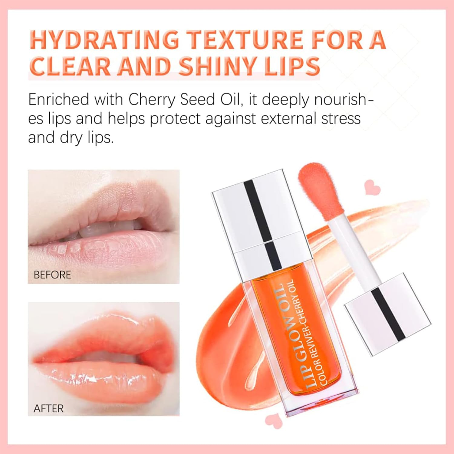 UKKQES Hydrating Lip Glow Oil, Plumping Lip Gloss, No-Sticky Transparent Moisturizing Lip Balm, Natural Lip Plumper Gloss Make Lips Fuller and Moisturizing 06 image number 5