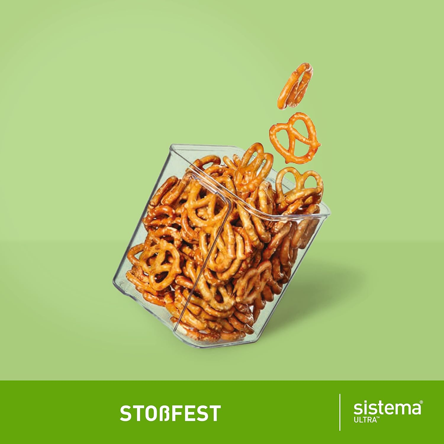 Sistema Ultra Tritan Airtight Pantry Storage Container | 400 Ml Square Food Storage Container | Stackable | with Locking Clips | Bpa-Free | Clear with Black Accents image number 6