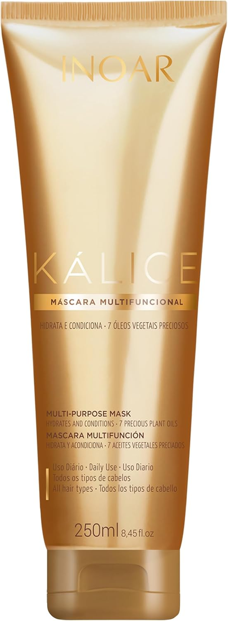 INOAR &ndash; Kalice Mask, Moisturizing Hair Mask, 7 Essential Oils, Vitamin E, Argan Oil, Moisturizing, Nourishing, Vegan Hair Product, Cruelty Free Haircare for Men and Women (8.4 Oz.)