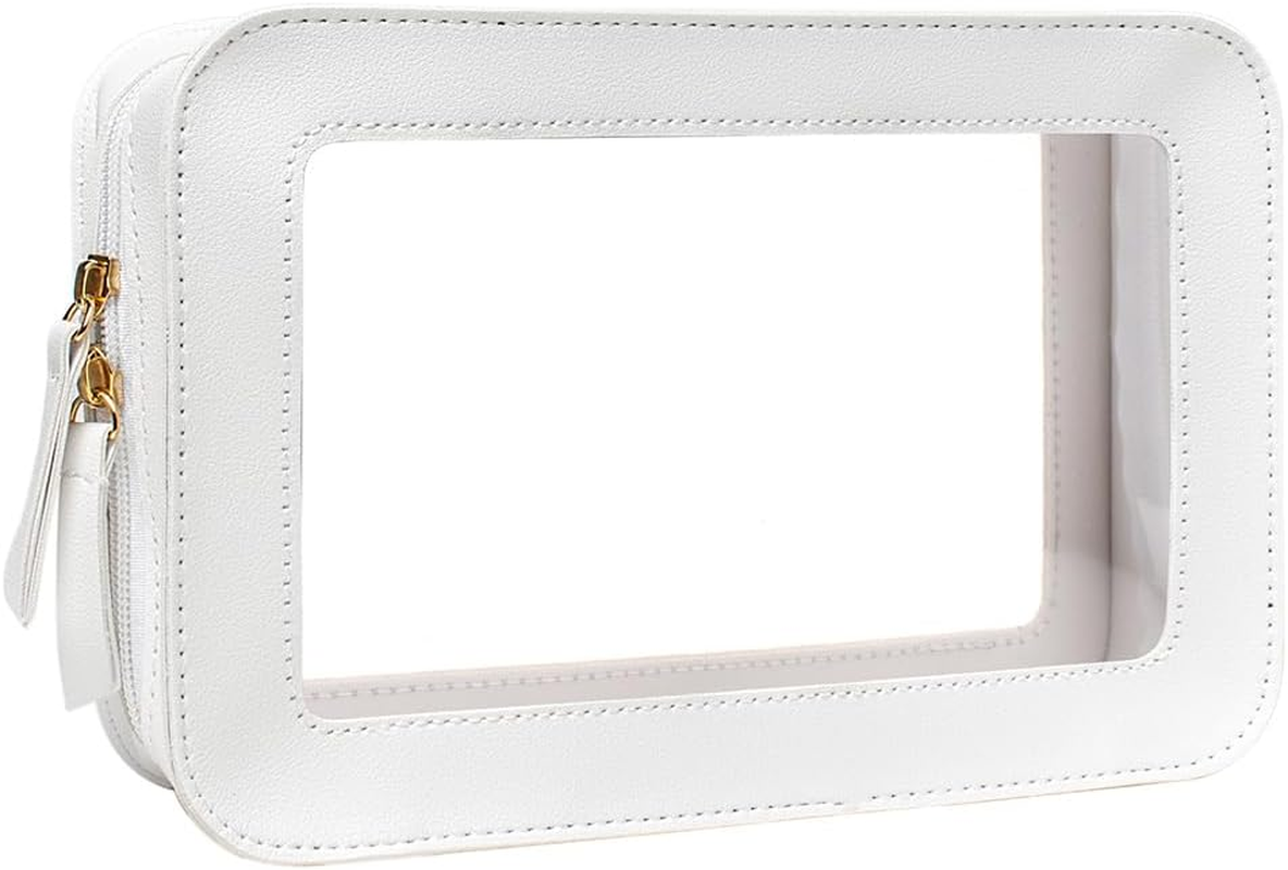 DDPOND Clear Makeup Brush Holder, Travel Makeup Brush Pouch Makeup Brush Bag Organizer Makeup Brush Travel Case with Zipper Waterproof Makeup Travel Case Cosmetic Bag for Women - Gold image number 5