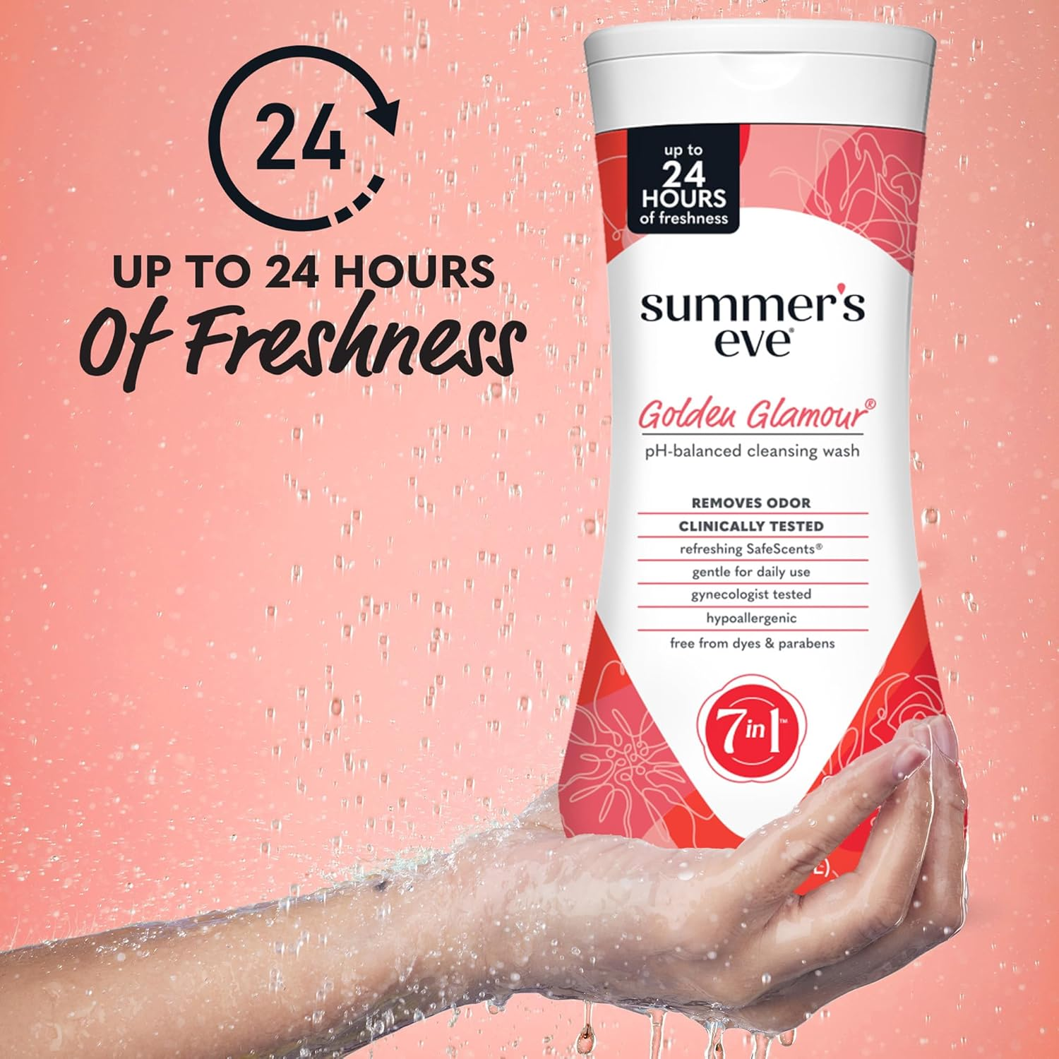 Summer'S Eve Feminine Cleansing Wash, Golden Glamour, 15 FL OZ image number 3