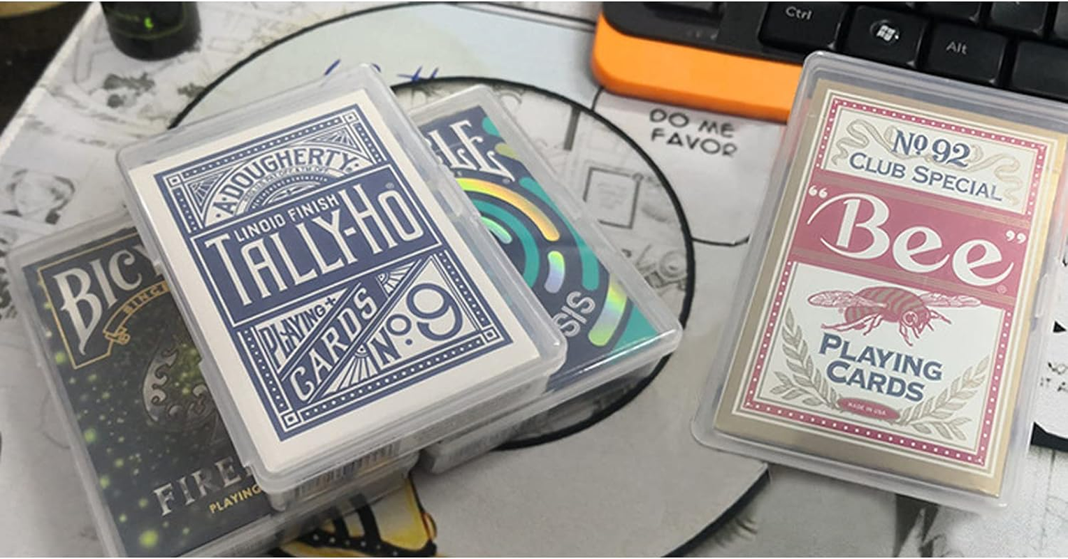 18 Pcs Clear Plastic Playing Card Boxes Snaps Closed Poker Gaming Playing Card Deck Cases Holder Plastic Storage Box Clear Trading Card Box Plastic Card Storage Organizer for Bank Business Card - 18Pcs image number 2