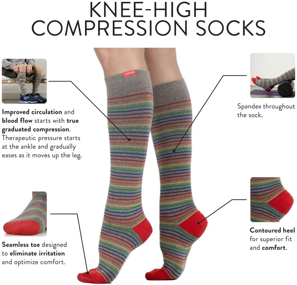 VIM & VIGR 30-40 Mmhg Medical Grade Compression Socks for Women & Men image number 4