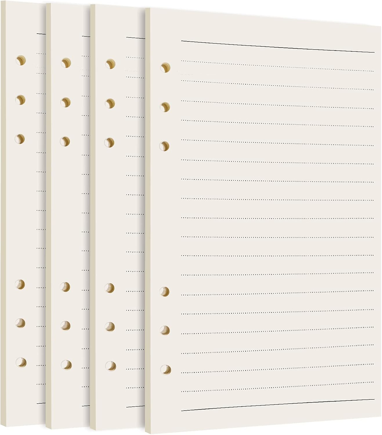 Kincown A6 Refill Paper, 6 Ring Loose Leaf Paper, 180 Sheets (360 Pages) Thick A6 Paper Lined Paper, 6 Hole A6 Ruled Paper Refills for Binder Planner Journal Notebook - Line image number 4