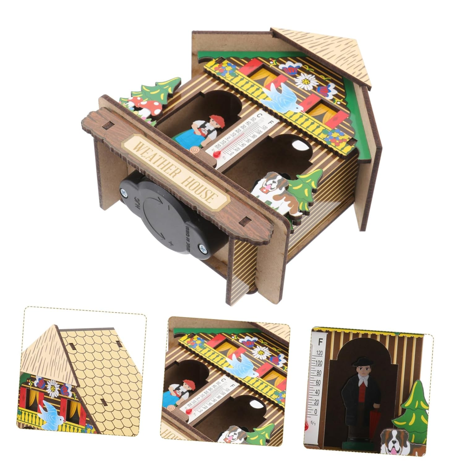 UPKOCH Wall Thermometer Humidity Indoor Outdoor Weather House Hanging Barometer Dual Function Temperature Humidity Gauge for Patio Garden Random Color image number 1