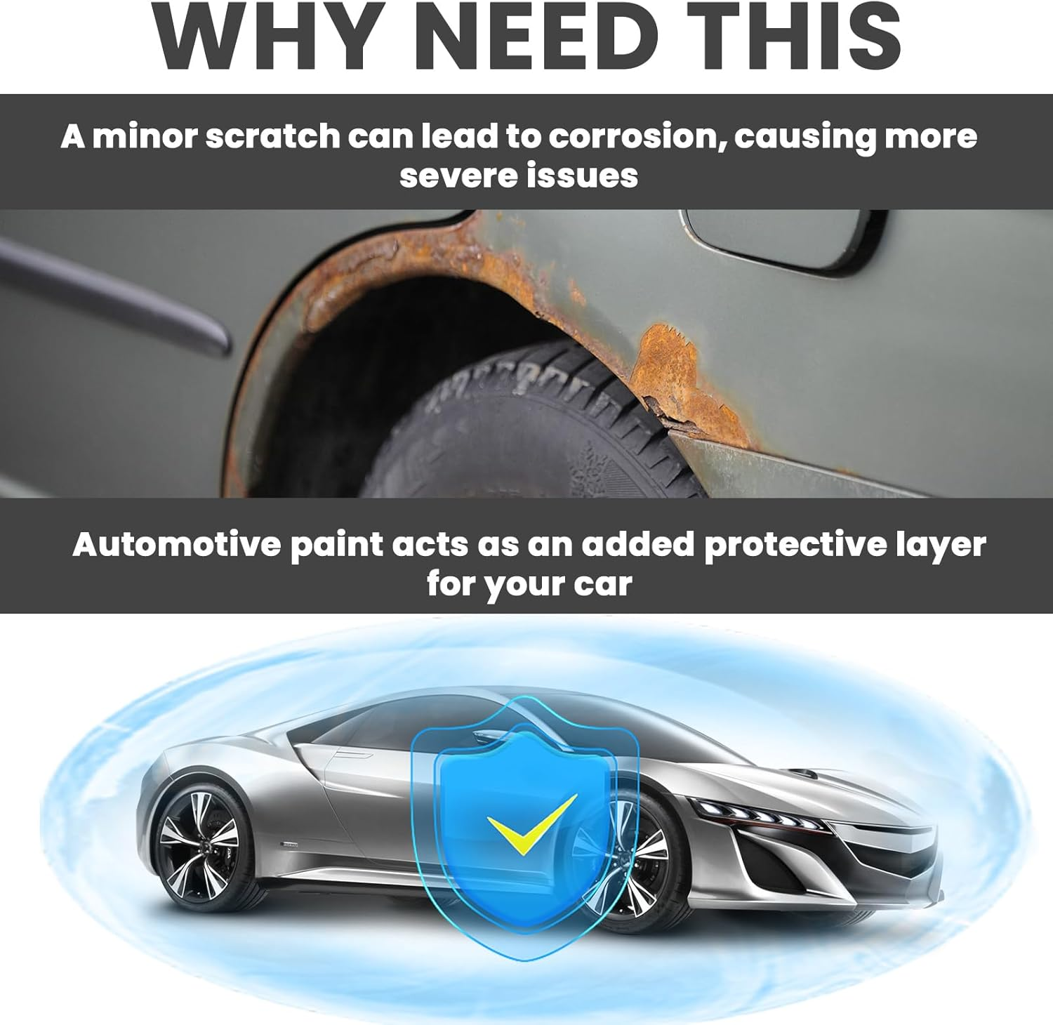 Touch up Paint for Cars, Color Accurate Car Paint Scratch Repair, Lasting Automotive Scratch Remover Pen, 2-In-1 Professional Auto Scratch Repair for Deep and Shallow Scratches, Quick and Easy (Grey) image number 3