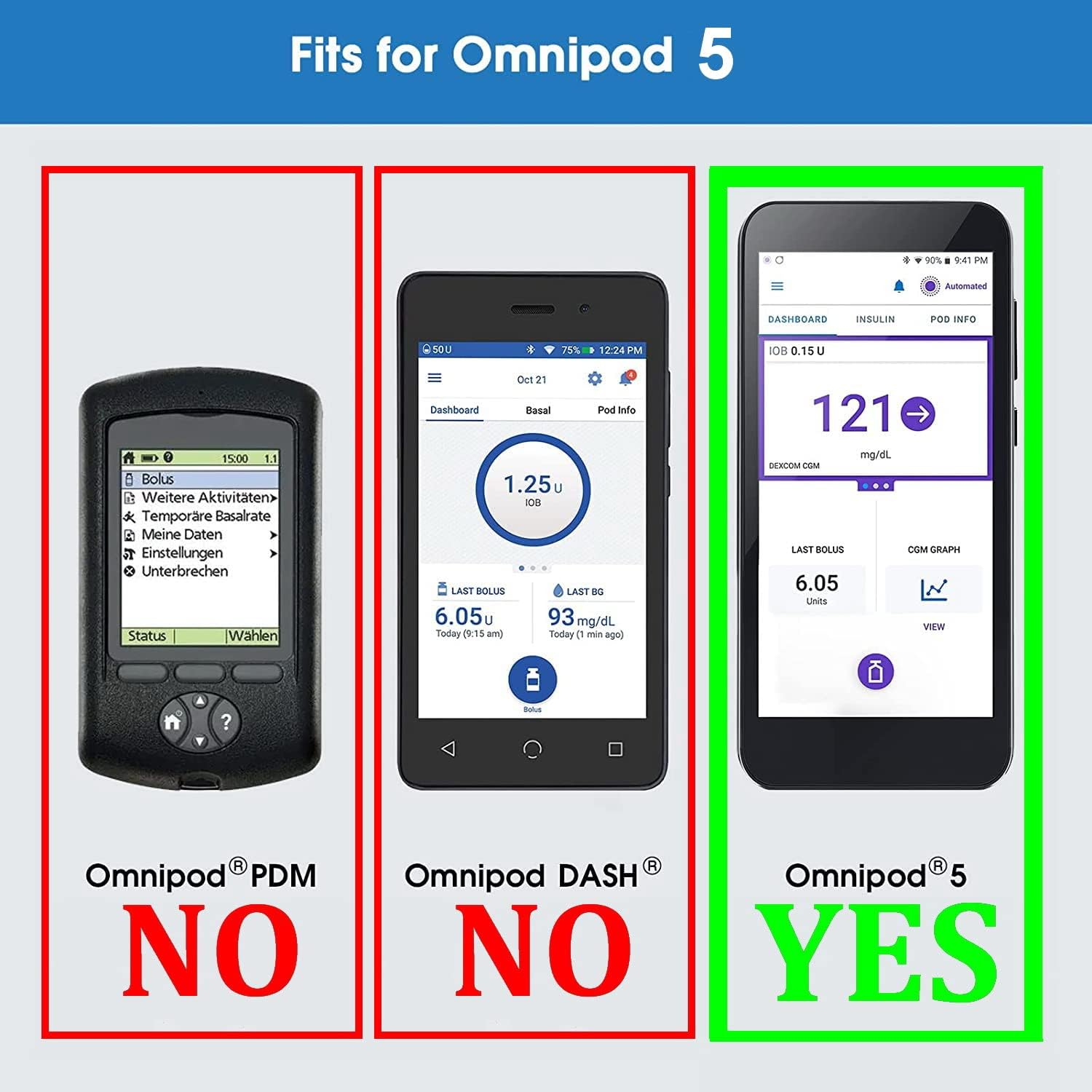 Silicone Case for Omnipod 5 Receiver (Continuous Glucose Monitoring) (Hpink) image number 3
