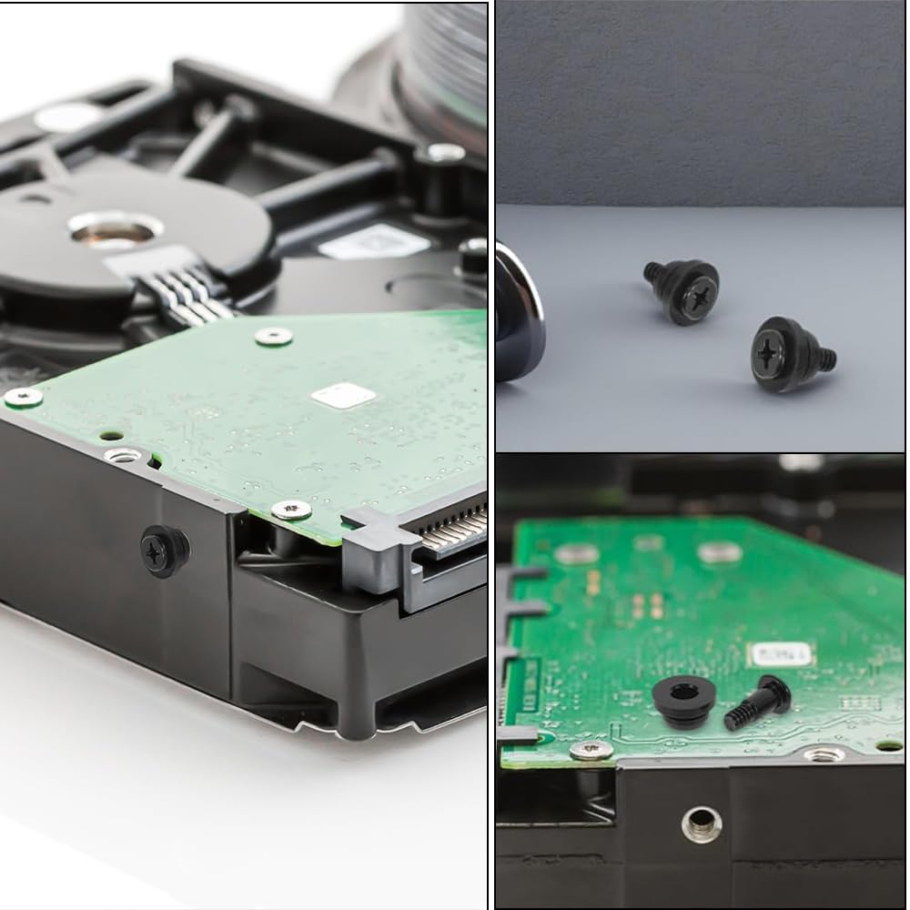 12-Piece Hard Drive Mounting Screws with Rubber Washers, Anti-Vibration Shock Absorbing for HDD/SSD, Computer Case, NAS, Home Server (2.5") image number 2