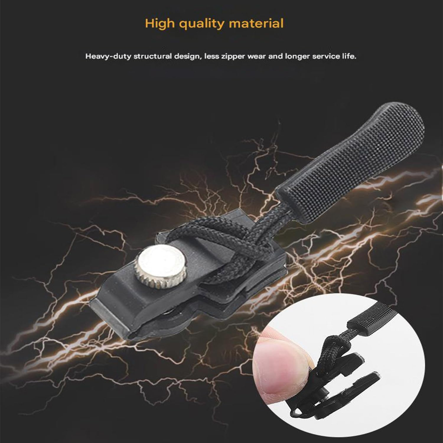 Roczential 10 Pcs Small Fix Zipper Repair Kit, Zip Slider Repair Instant Kit, Instant Zipper Plier, Zipper Fix Kit, Easy Install, for Repairer Zipper Maintenance Tool for Backpacks Clothes Suitcases (Black, Large Size) image number 5