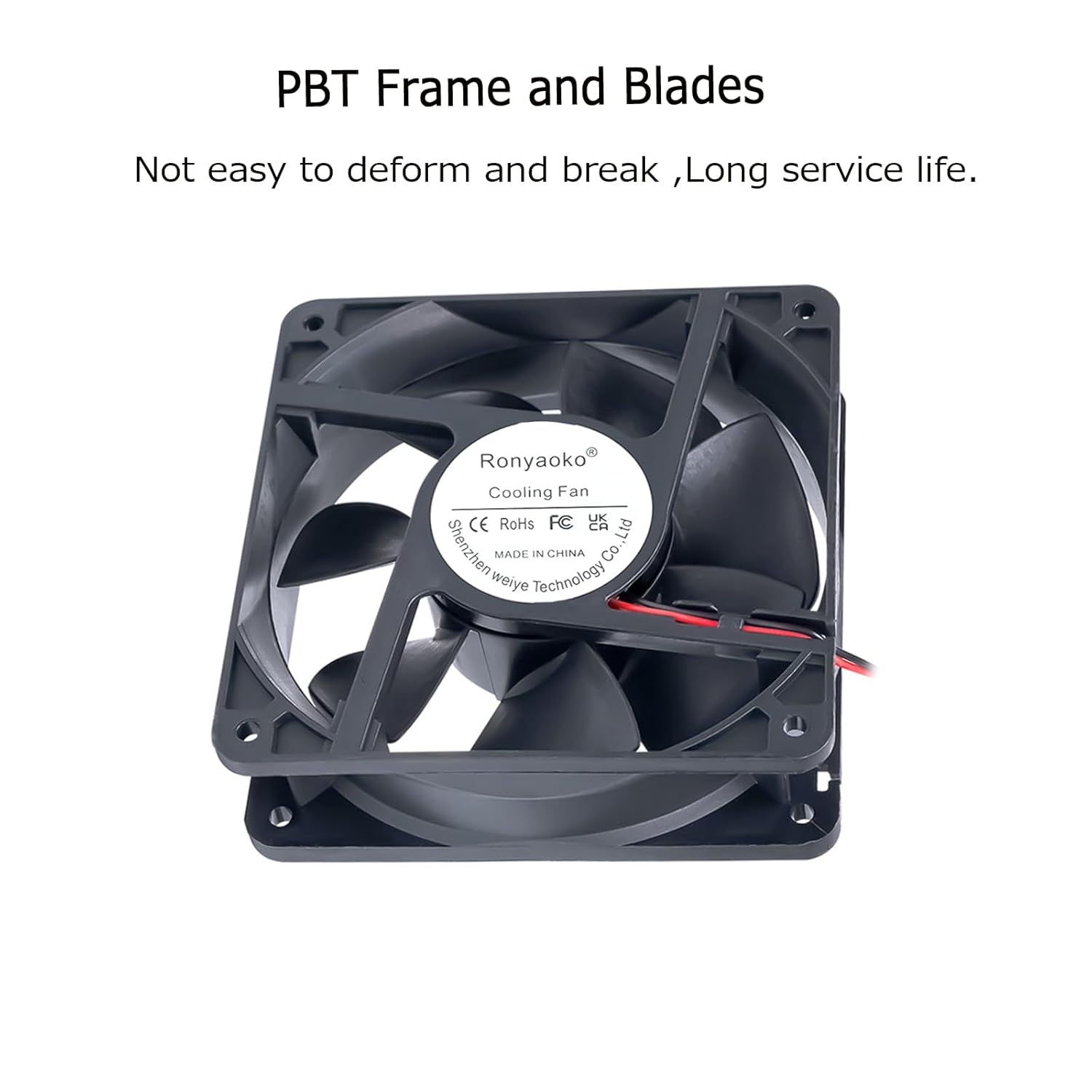 Ronyaoko 12Cm Fan, 120Mm X 38Mm DC 12Volt Axial Small Cooling Fan, for Computer PC Case Server Industrial Greenhouse RV Ventilation,120Mm Cooler, with Protective Grille, 2-Pin image number 3