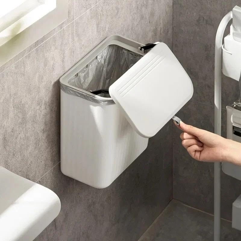 Kitchen Wall-Mounted Trash Can, Household Kitchen Waste Storage Bin, Toilet Hanging Toilet Paper Storage Bucket image number 6