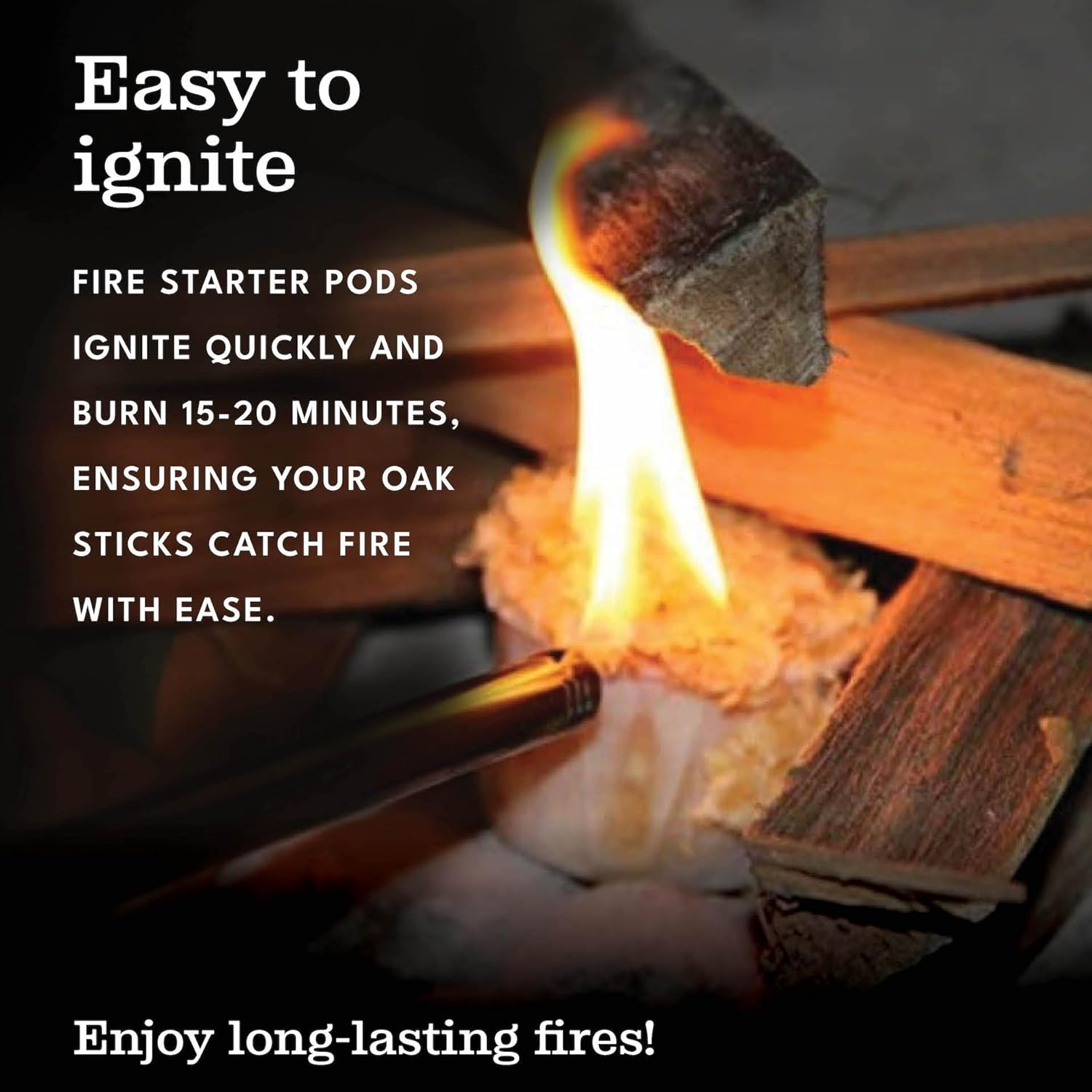 Oak Mini Fire Wood Stick W/Fire Starter Pods for BBQ, Solo Stove, Grill, Pizza Oven, Wood Stove &mdash; USDA Certified Kiln Dried Wood 4-5" Pieces with Drawstring Bag. BBQ Accessories, 6-7 Lbs image number 6