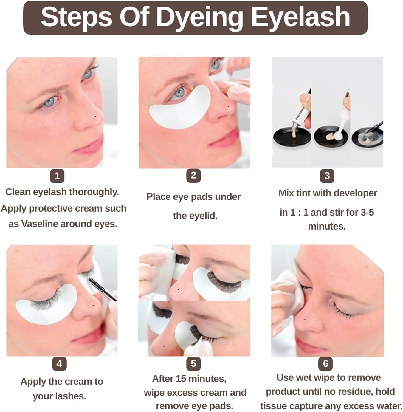 Instant Lash & Brow Set, Natural Bushy Eyebrow Makeup Kit, Long Lasting Spot Coloring 100% Gray Converge DIY Hair Dying for Salon Home Use - 7Ml (Dark Brown, M) - Dark Brown image number 4