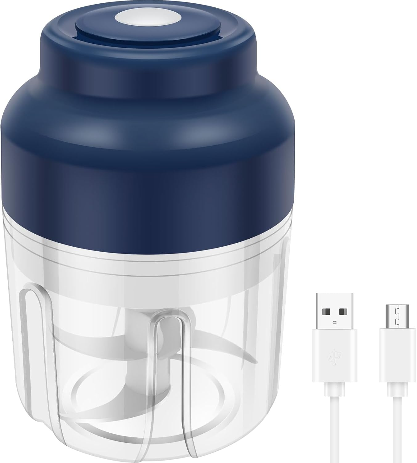 Rdjeokf Electric Garlic Chopper, USB Rechargeable Portable Food Processor, 250/300ML Garlic Grinder, Vegetable Chopper, Electric Food Crusher for Small Vegetable Onion Tomato Pepper Herb (250ML)