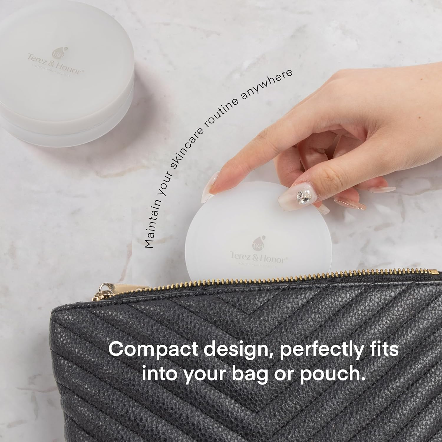 Terez & Honor Small Travel Containers for Skincare: Korean Mini Containers with Lids for Toner Pads & under Eye Patches DIY - Travel-Friendly, Reusable, Leak Proof Skincare Storage Made in Korea image number 6