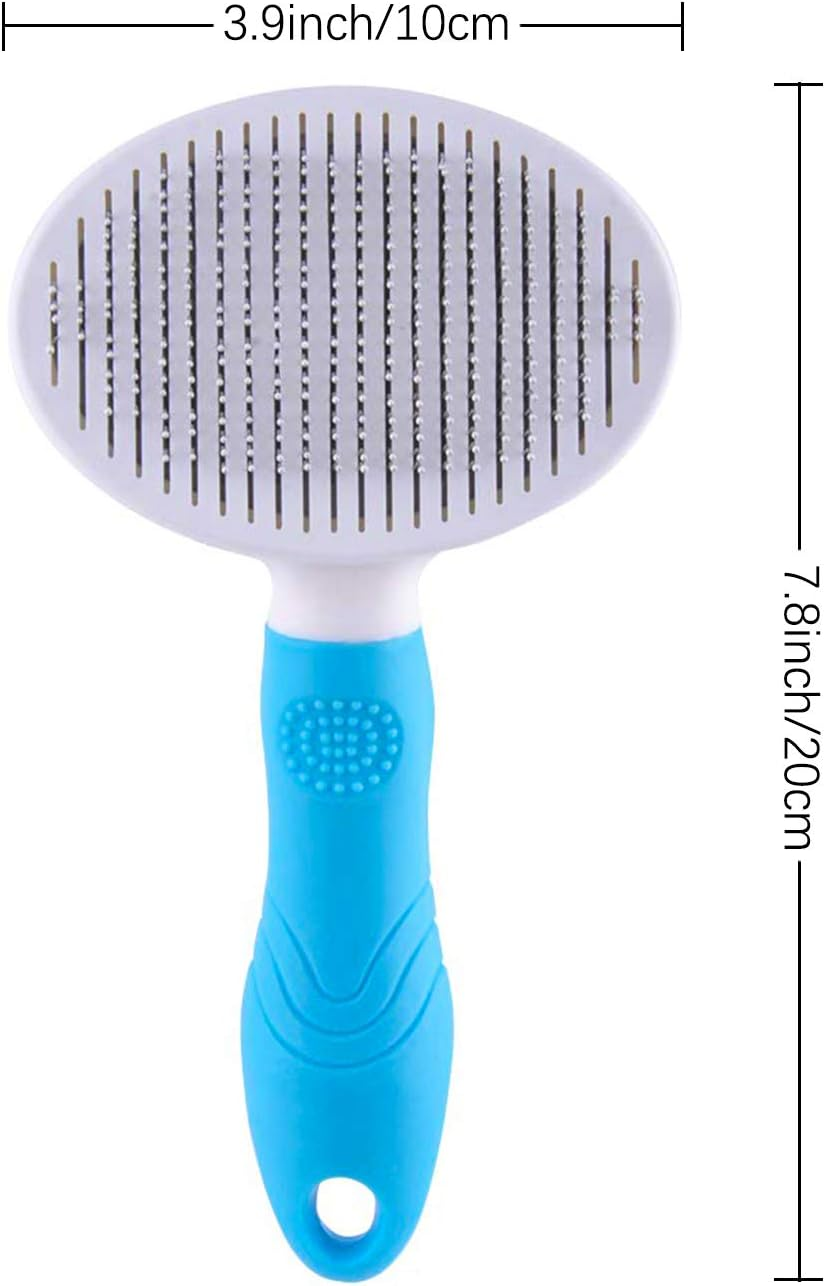 Cat Self Cleaning Slicker Brush, Pets Skin Friendly Grooming Brushes for Shedding Dogs Cats Hair Easy to Remove Loose Undercoat with Long or Short Hairs Pet Massage Tool All Hair Type - UPGRADED