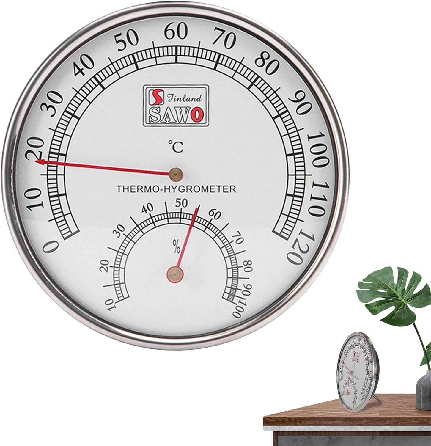 Sauna Thermometer Celsius,2-In-1 Sauna Temperature Humidity Tester - Heat-Resistant Stainless Steel Accessories for Sauna Room, image number 1