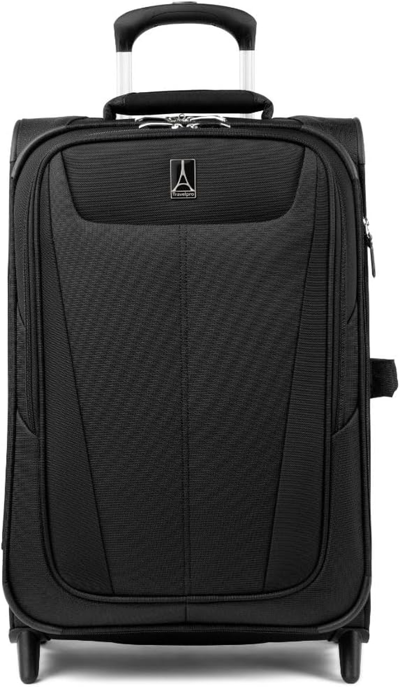 Travelpro Maxlite 5 Softside Expandable Upright 2 Wheel Luggage, Lightweight Suitcase, Men and Women, Black, Carry-On 22-Inch, Maxlite 5 Softside Lightweight Expandable Upright Luggage