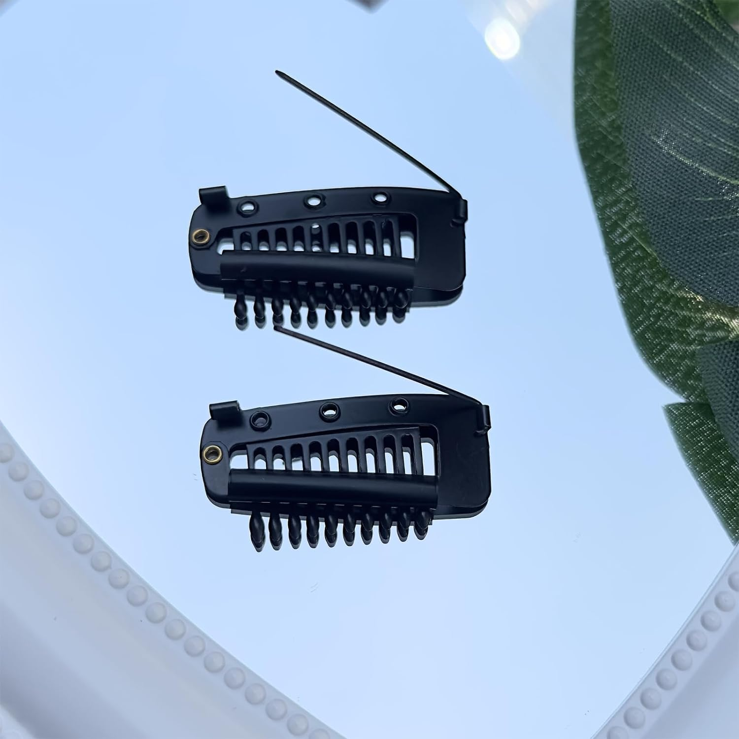 10 PCS Wig Clips Snap Clips,3.7 Cm round Head Stainless Steel Clip, Secure (Black) image number 1