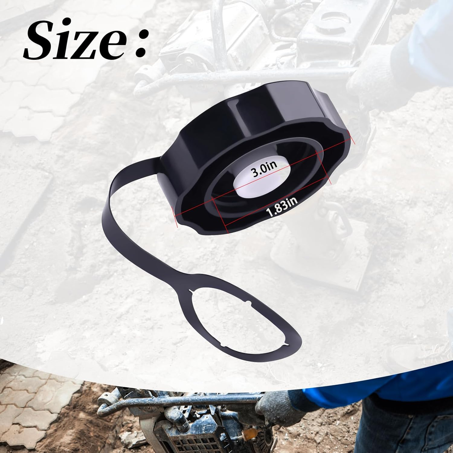 366350460 Fuel Tank Cap Compatible with Mikasa MTX60SD, MTX70HD, MTX70HDR,MTX70SD MTX80, MTX80HDR Model Rammers image number 1