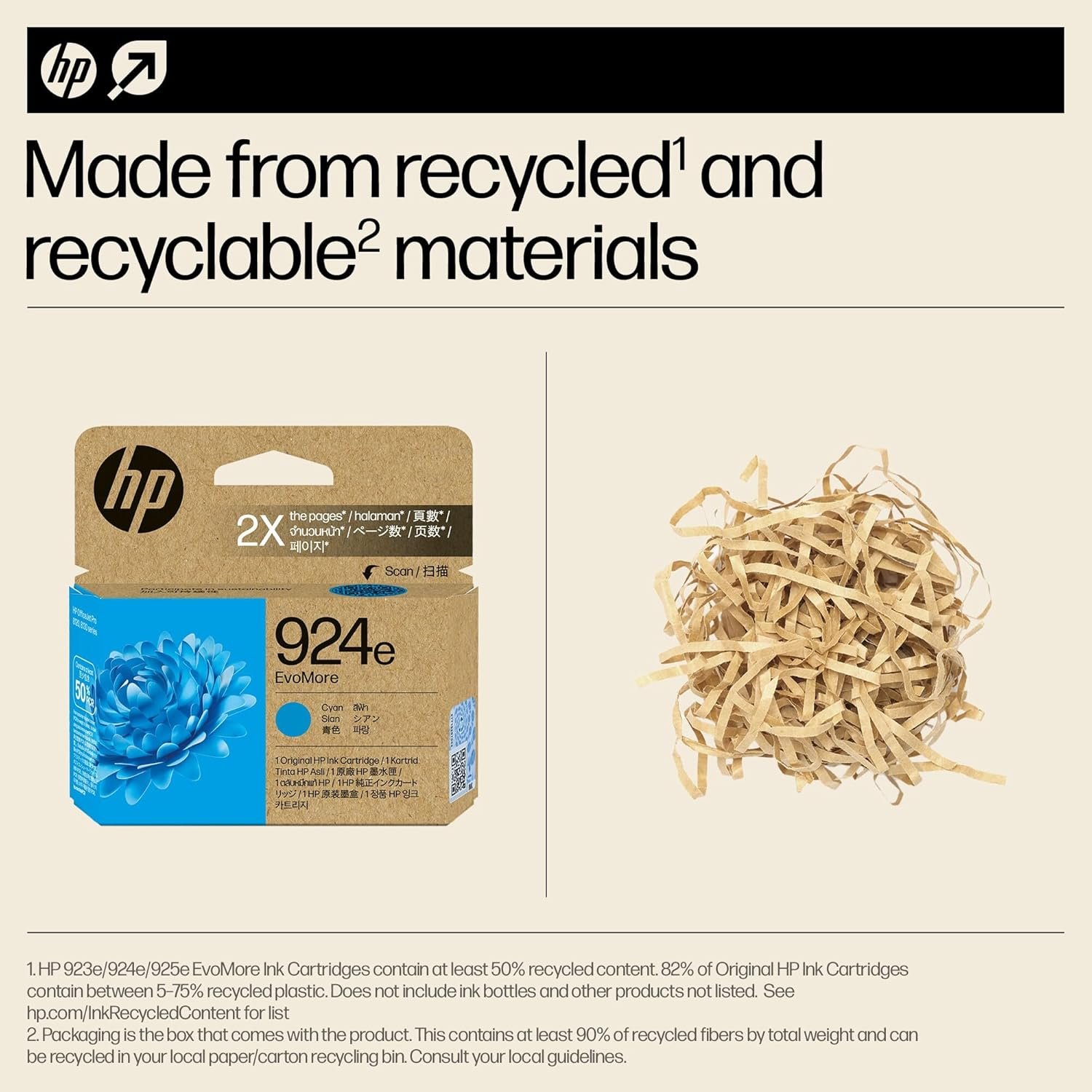 HP 924E Genuine Original Cyan EVOMORE Printer Ink Cartridge, Print 2X More Pages, Lower Carbon Footprint Works with HP Officejet Pro 81Xx All-In-One Series Printers (4K0U7NA) - Magenta image number 3