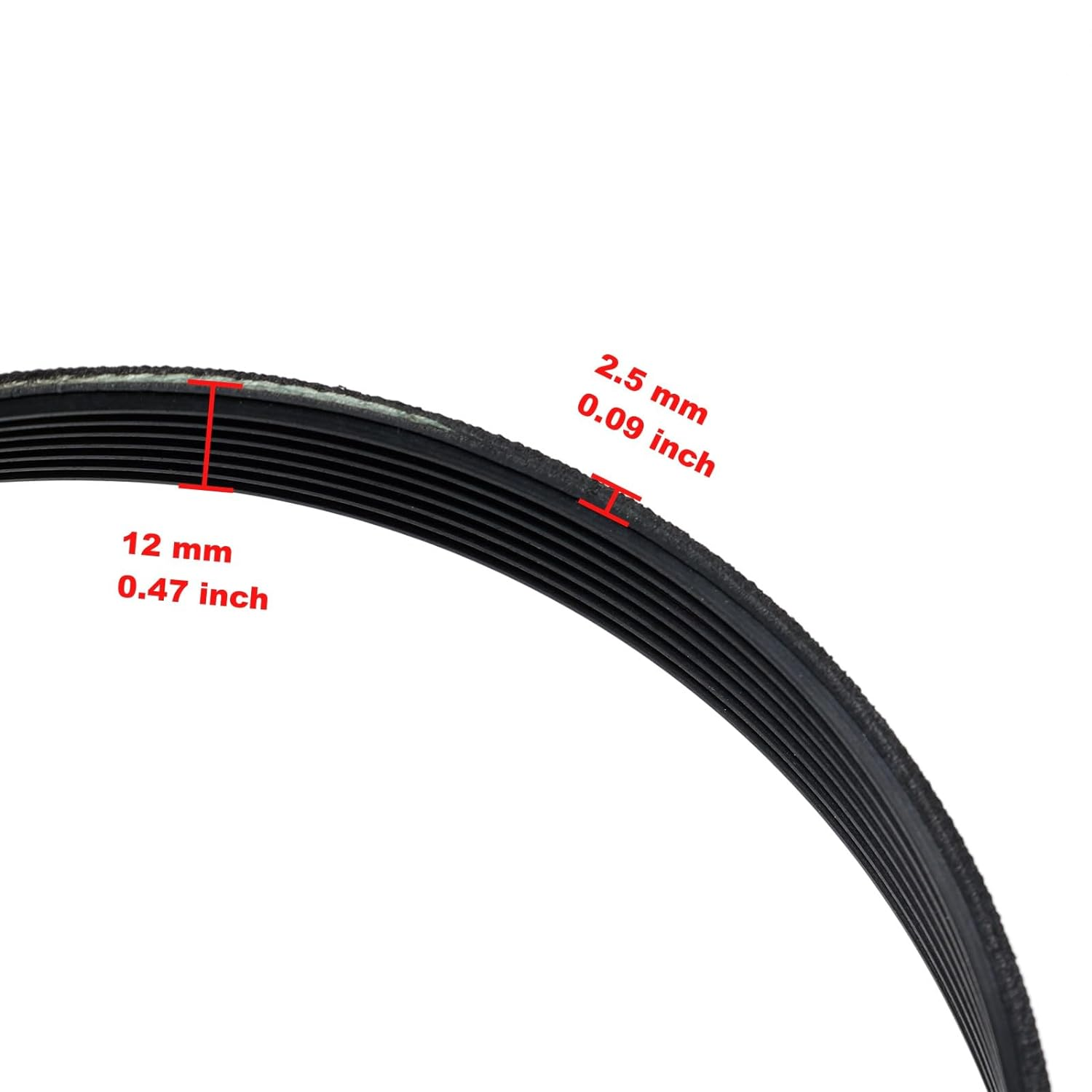 Tumble Dryer Rubber Belt 7Ph2010(7Ridges,2010Mm Circumference,12Mm Width) 480112101469/C00311014 Compatible with Whirlpool/Hotpoint image number 4