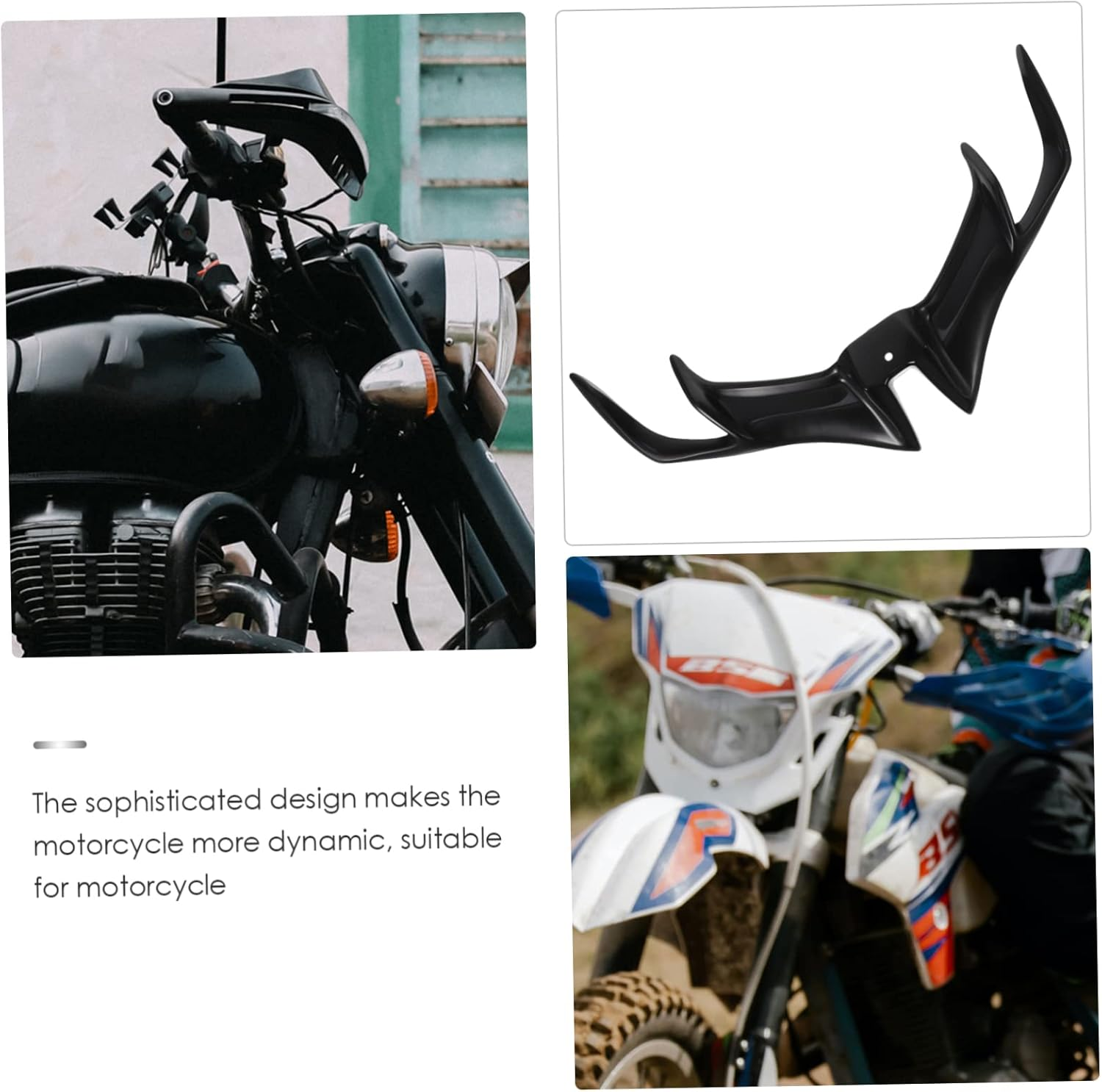 Sosoport 2Pcs Front Motorcycle Spoiler Wing Decorative for Yzfr Stylish Design High Stability Easy Installation Wear-Resistant Motorbike Accessory image number 5