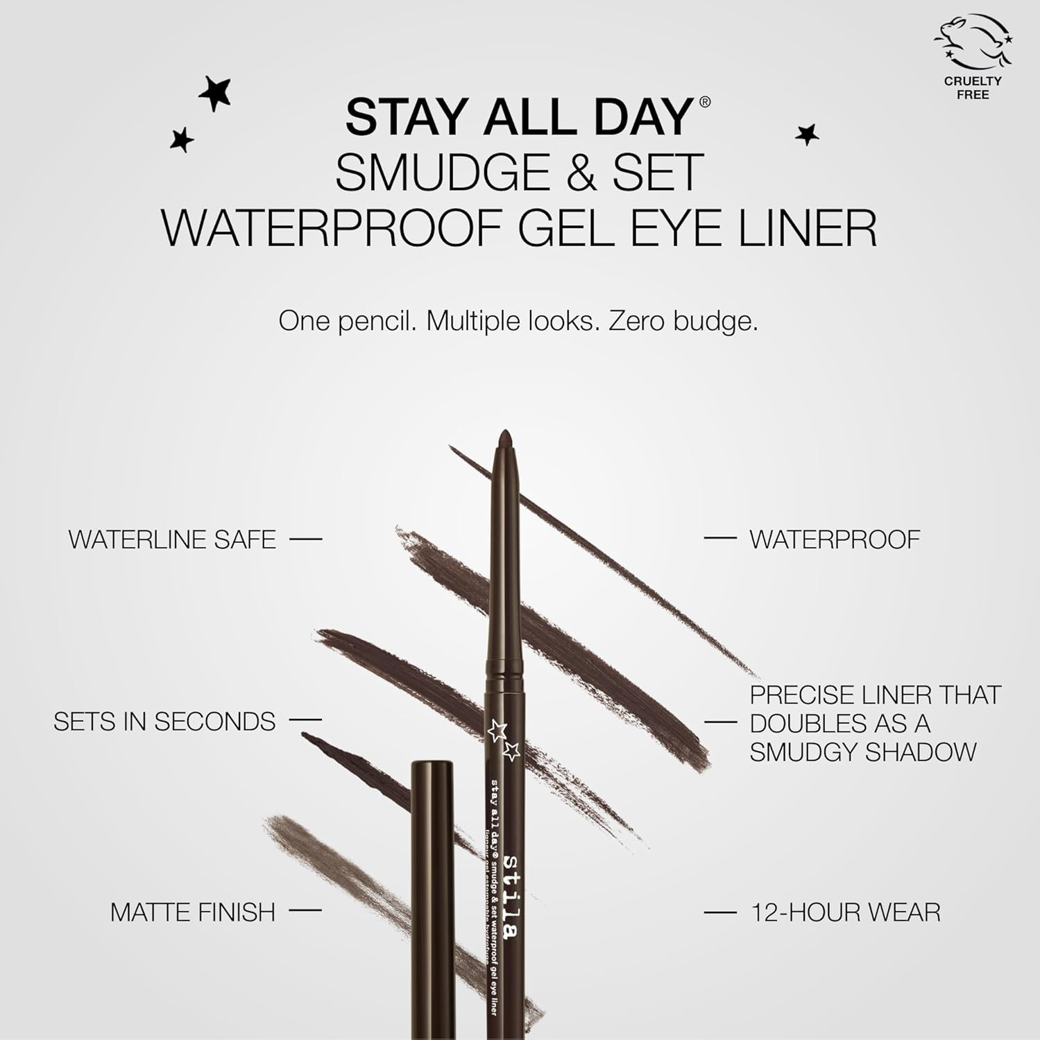 Stay All Day Smudge and Set Waterproof Gel Eye Liner - Damsel Dark Brown by Stila for Women - 0.012 Oz Eyeliner image number 2