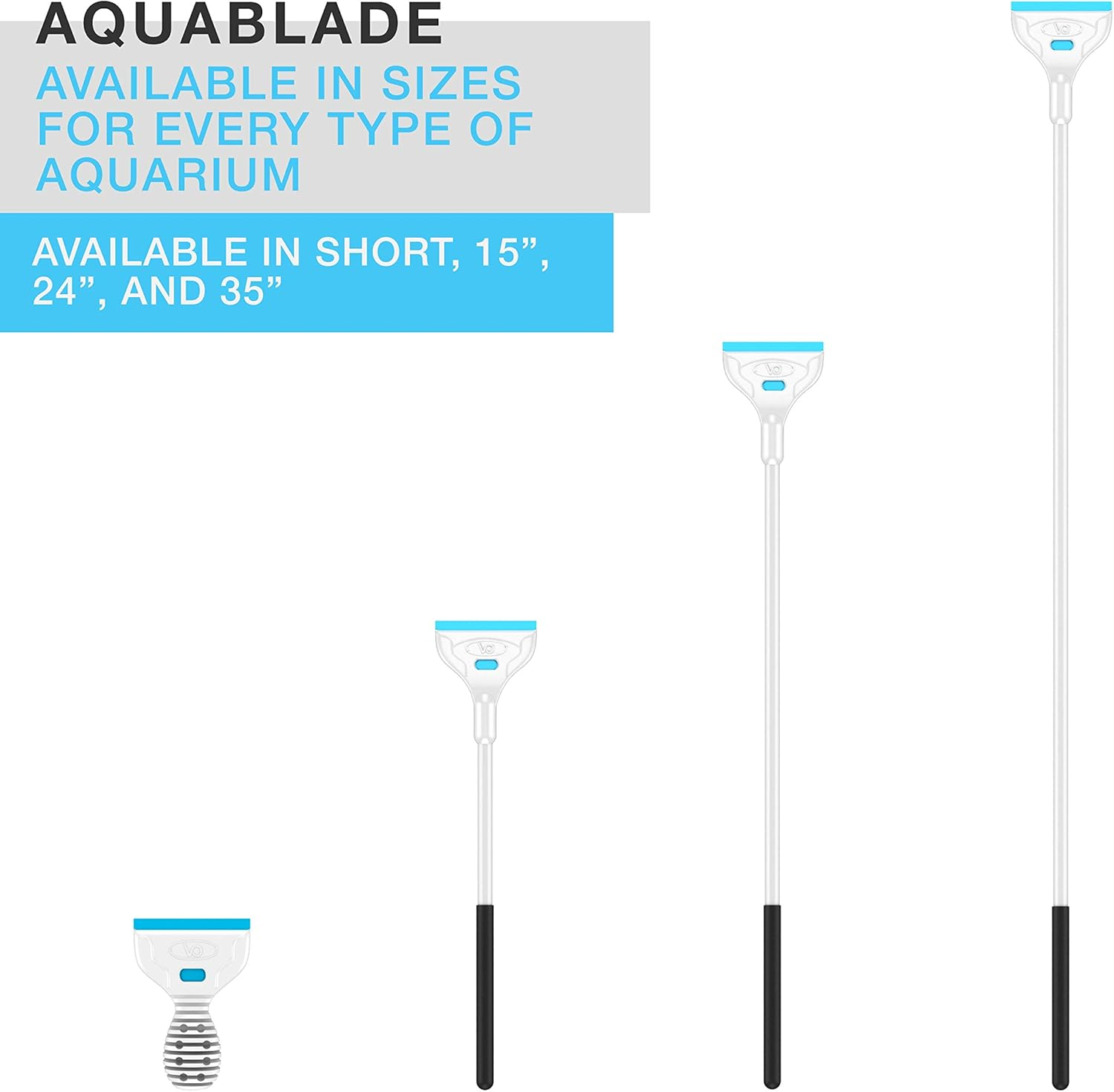 Continuum Aquatics Aquablade P - Acrylic Safe Aquarium Scraper W/Plastic Blade, Long