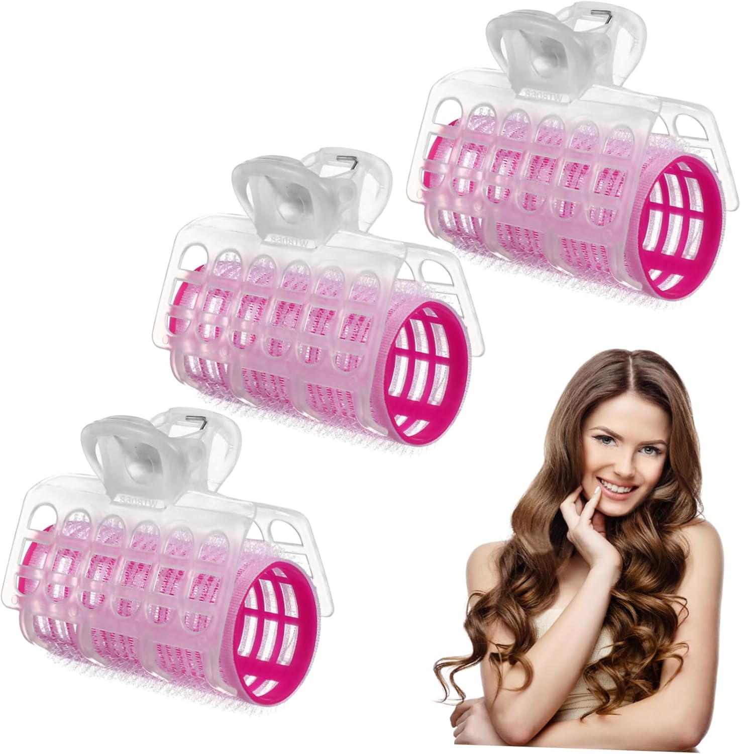 FOYTOKI 6Pcs Hair Rollers Clips Hair Curler Roller Salon Hairdressing Tools Curl Stick image number 1