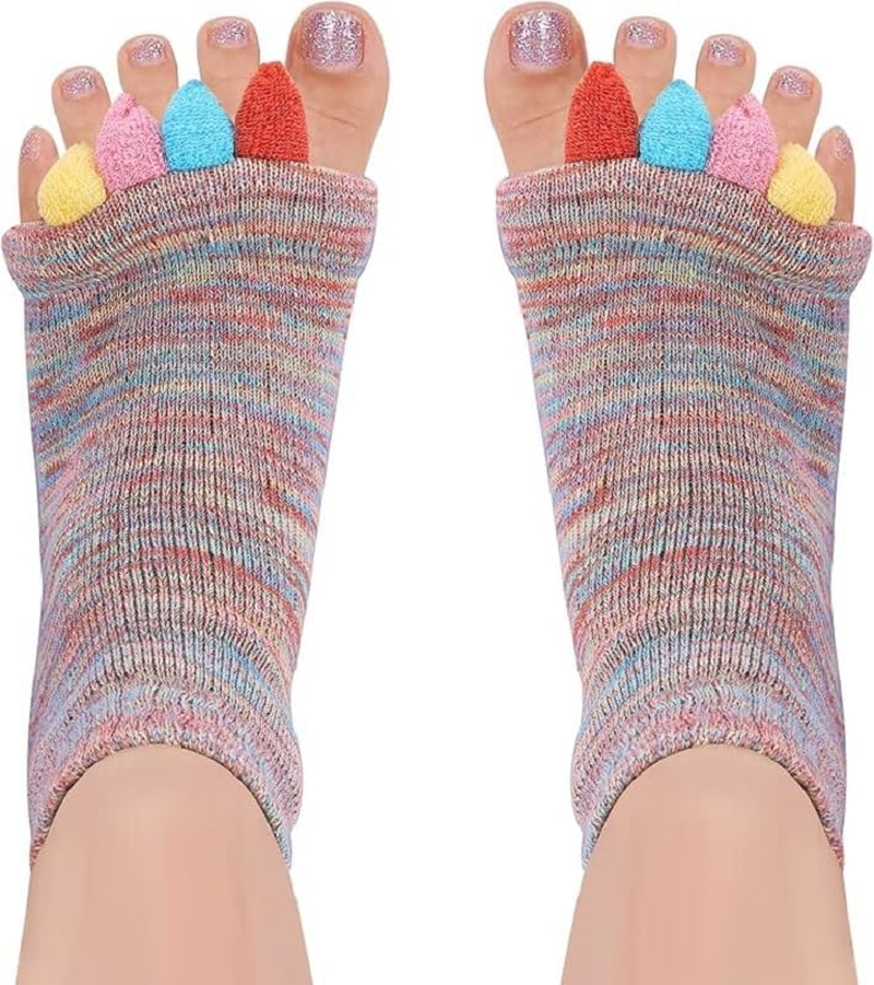 Toe Separator Socks for Men Women Comfy Foot Alignment Sock Massage Health Care Bunion Socks Yoga Sports GYM image number 1