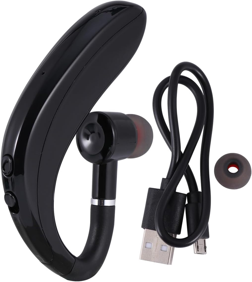 OSOLADY Wireless Earphone Earpiece Long Battery Life One-Side Earphone for Driving Business Workout Black Wireless Earbud Earhook image number 2