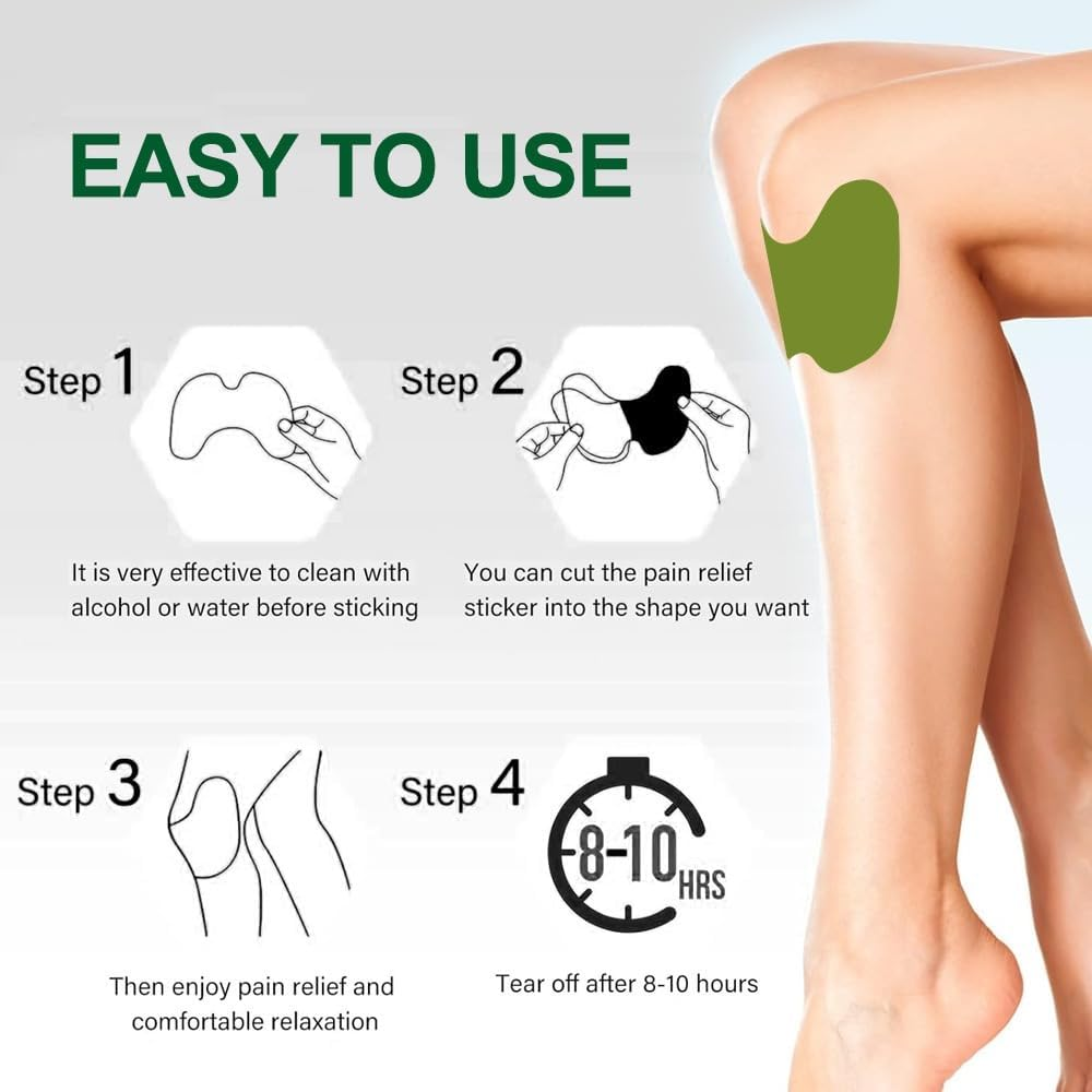 60Pcs Knee Patches, Relief Patch for Knee,Warming Herbal Patches for Knee Patch Paste Long Lasting Relief of Joint Uncomfortable Wormwood Extract Sticker for Knee,Back,Neck,Shoulder image number 3