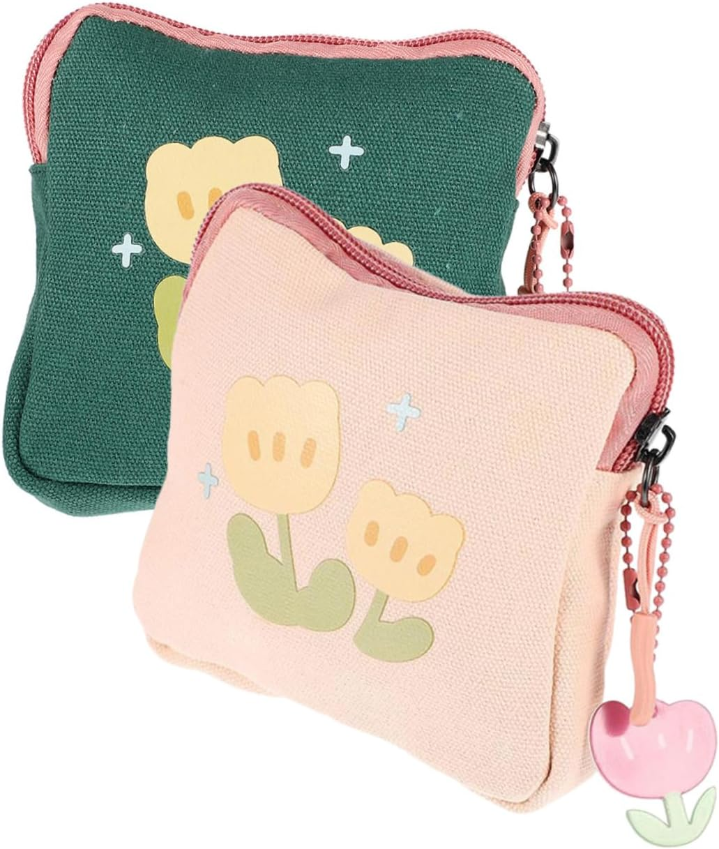 SHERCHPRY 8Pcs Sanitary Napkin Organizer Decorative Coin Bag Zipper Money Pouch Tampon Storage Bag for Travel Women image number 4