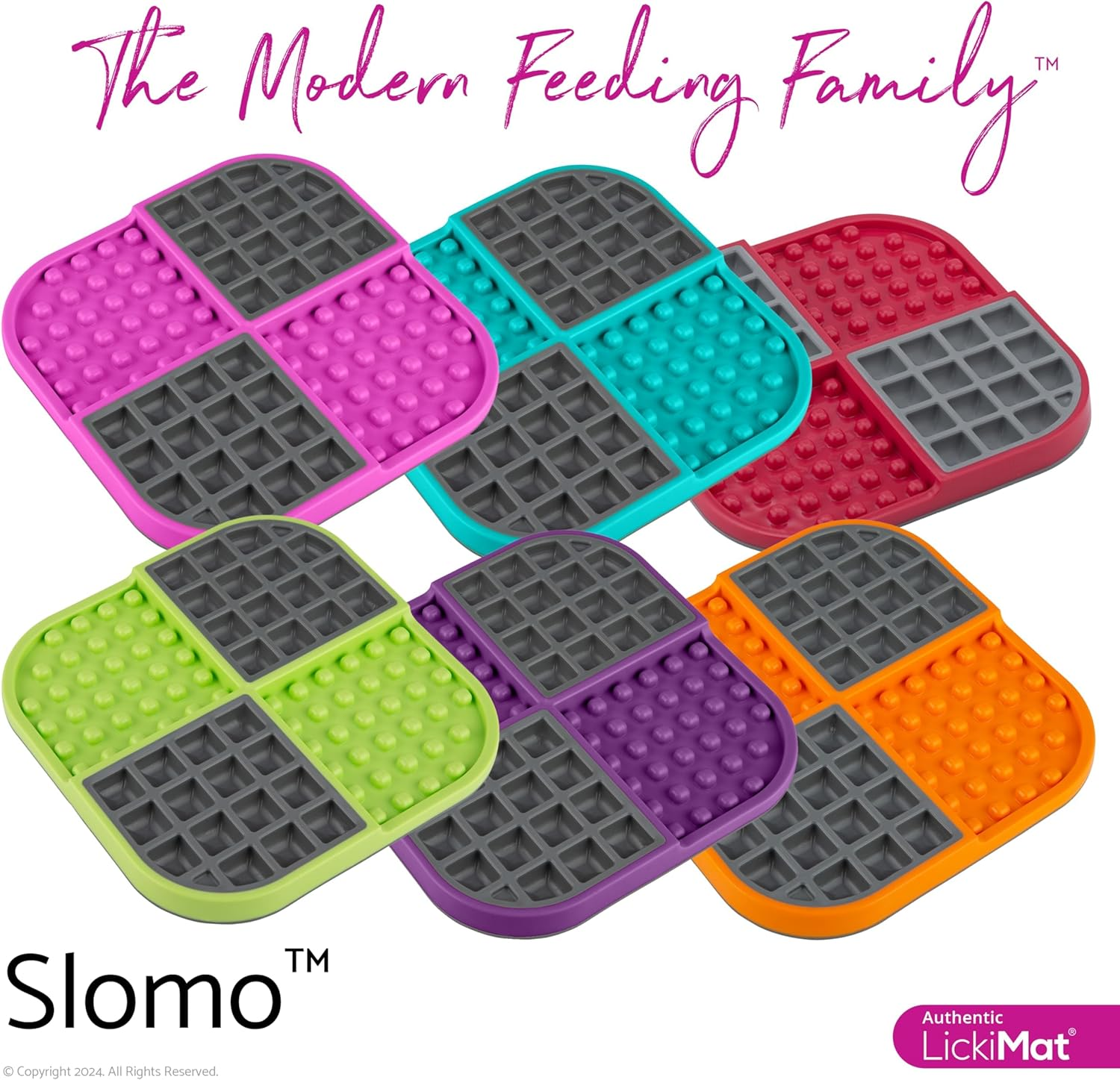 Lickimat Slomo, Cat Slow Feeder Lick Mat, Boredom Anxiety Reducer; Perfect for Food, Treats, Yogurt, or Peanut Butter. Fun Alternative to a Slow Feed Cat Bowl or Dish, Pink image number 2