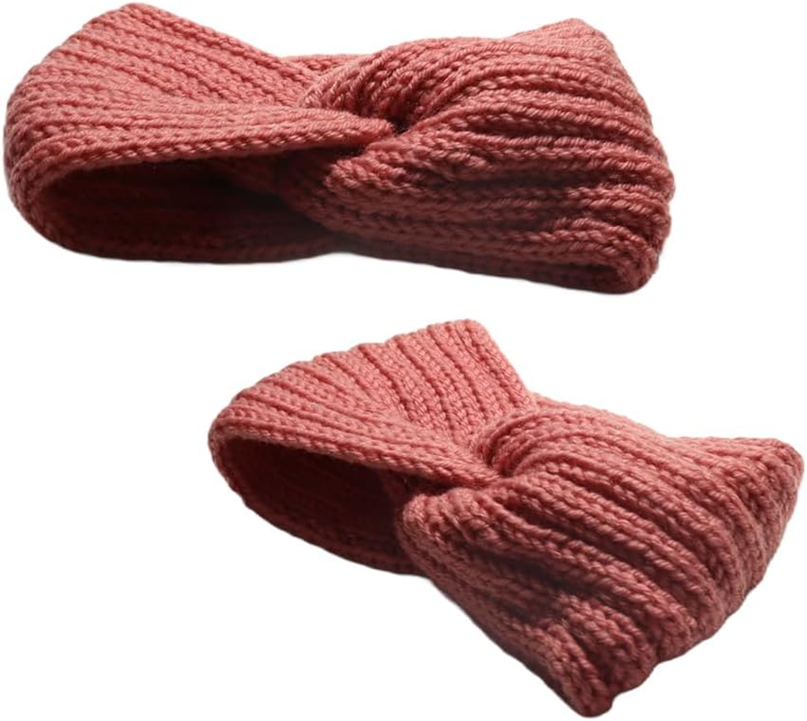 Enwye 3Pcs/Set Autumn Winter Knitted Headband, Elastic Chunky Knit Headbands Crochet Head Wraps for Women and Girls Skiing Running Workout image number 2