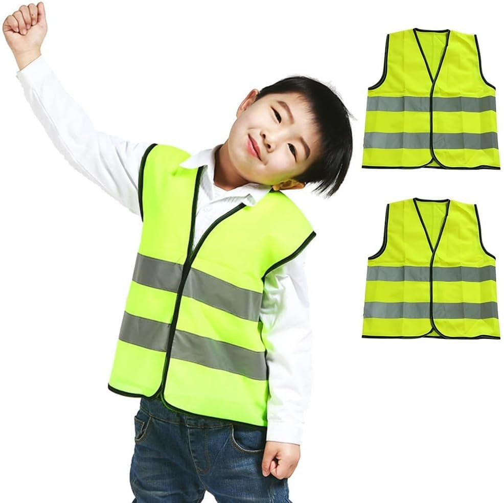 2 Pcssafety Vest High Visibility Reflective Vest High Vis Construction Vest with Elastic Waistband,High Vis Jacket with Reflective Strips for Outdoor image number 2
