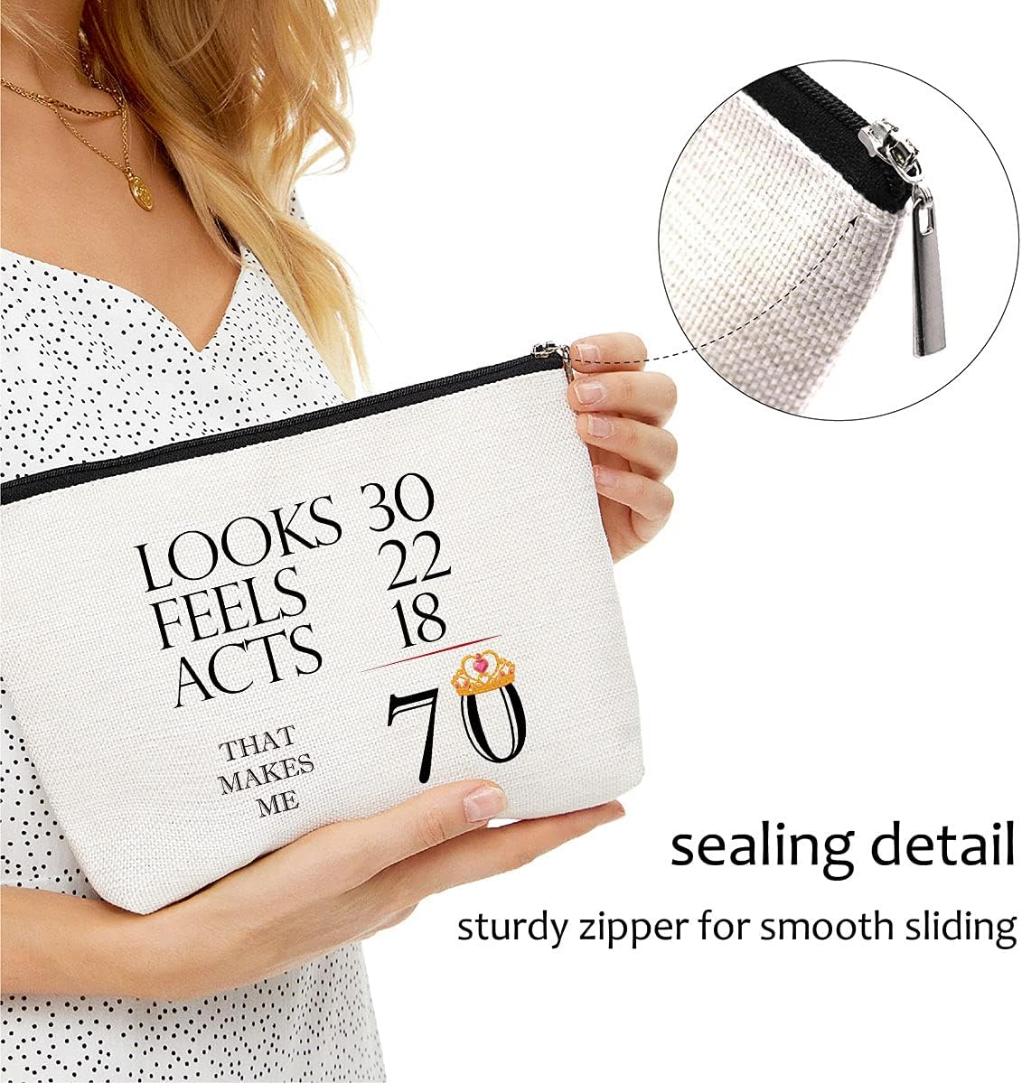 Blue Leaves Birthday Gifts for Women,Mom,Grandma,Wife, Birthday Gifts Ideas, Fun Makeup Bag Gifts, Multicolor000070-3, 9&Prime;W X 7&Prime;H image number 2