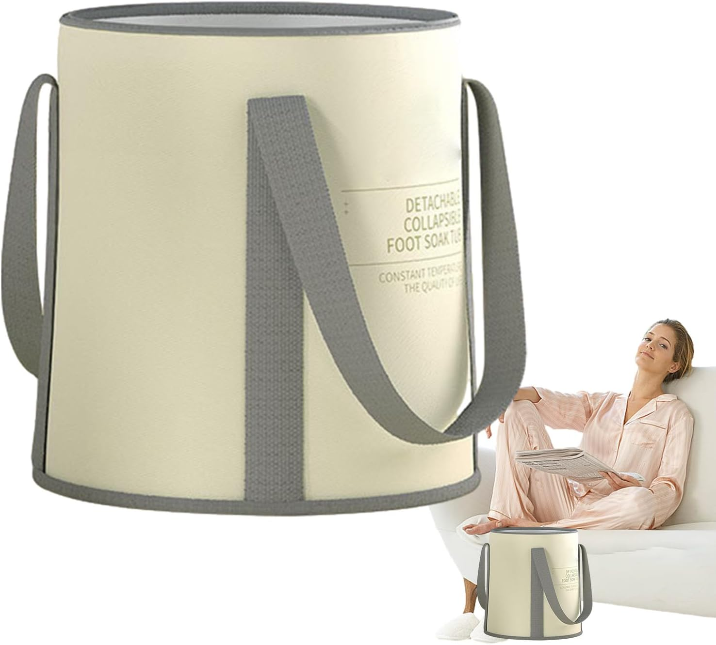 Foot Soak Bucket - Foldable Foot Bath Basin Bag,Feet Soaking Tub, Foldable Pedicure Bag, Portable Foot Soak Foot Tub with Handle, Foot Spa Bucket for Laundry, Camping, Travel