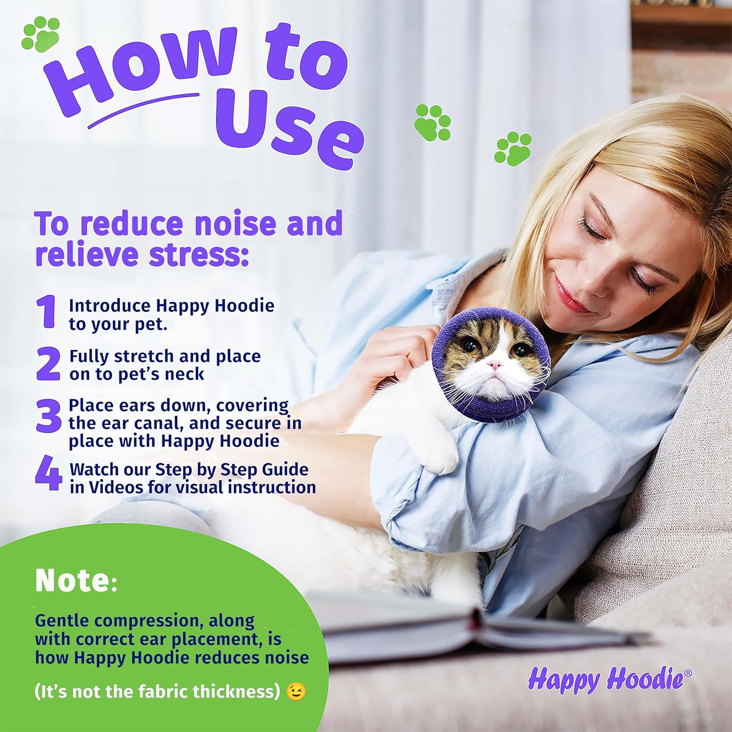 The Original Happy Hoodie for Dogs & Cats - since 2008 - the Grooming and Force Drying Miracle Tool for Anxiety Relief & Calming Dogs (Small, Pink) image number 6