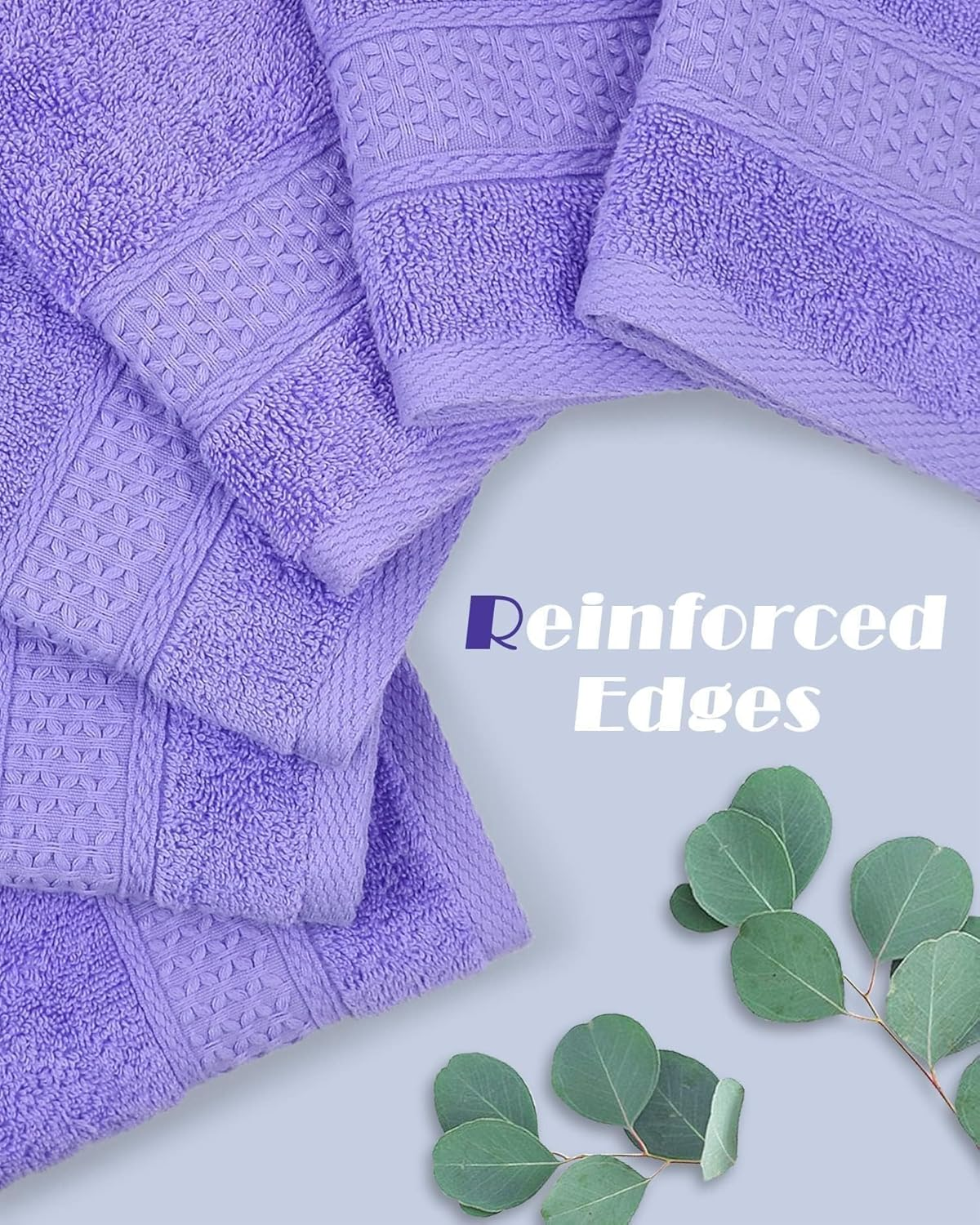 Cleanbear Wash Cloths Cotton Facecloths Large Face Cloths 6-Pack with Vivid Color Ultra-Soft Washcloths for Bathroom or Guestroom Fade-Resistant Face Towels 13 by 13 Inches Highly Absorbent (Lavender) image number 4